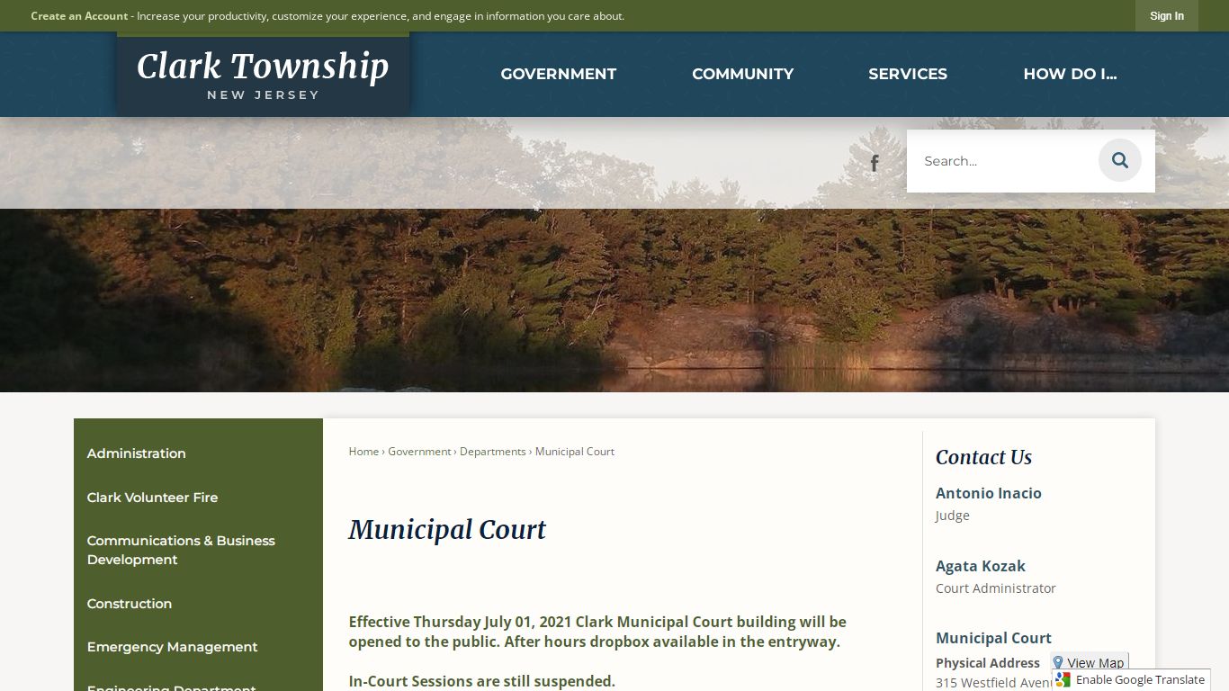 Municipal Court | Clark Township, NJ - OurClark.com